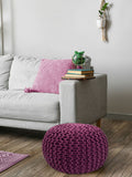 Finn - Pouf - Violett - 100% gerecycled katoen - Ø 55 cm