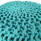 Elin - Pouf - Minze - 100 % recycelte Baumwolle - Ø 55 cm