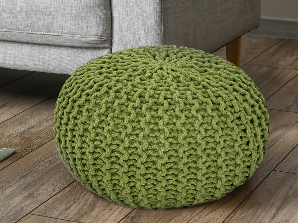 Sophia - Pouf - neon - 100% gerecycled katoen - Ø 55 cm x H 37 cm