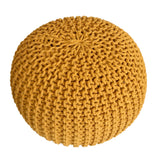 Sophia - Pouf - geel - 100% gerecycled katoen - Ø 55 cm