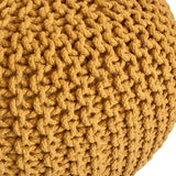 Sophia - Pouf - geel - 100% gerecycled katoen - Ø 55 cm
