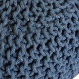 Mia - Pouf - bleu - 100% coton recyclé - Ø 55 cm, hauteur 37 cm
