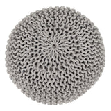 Anna - Pouf - hellgrau - 100 % recycelte Baumwolle - Ø 55 cm x H 37 cm