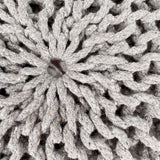 Anna - Pouf - hellgrau - 100 % recycelte Baumwolle - Ø 55 cm x H 37 cm