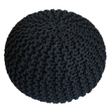 Emma - Pouf - zwart & wit - 100% gerecycled katoen - Ø 55 cm x H 37 cm
