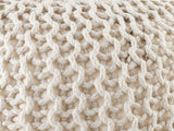 Anna - pouf - beige - 100% gerecycled kunststof - ø45cm