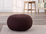 Tess - pouf - bruin - gerecycled kunststof - ø45cm
