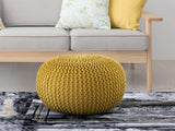 Amelia - pouf - geel - 100% gerecycled kunststof - ø45cm