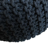 Evelyn - Pouf Set 3 Stuks - Grof Gebreid - 100% Gerecycled Katoen - Ø 55 cm