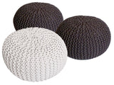 Elin – Pouf-Set – grüne Schleife – 100 % recycelte Baumwolle – Ø 55 cm