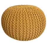 Luuk - Pouf Set 3 Stuks - Grof Gebreid - 100% Gerecycled Katoen - Ø 55 cm