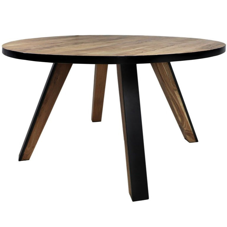 Ontdek de tijdloze elegantie van de Ronde Eettafel Milano, met zijn acaciahouten blad, stoere zwarte coating en eigentijdse ontwerp voor een stijlvolle toevoeging aan je eetruimte.