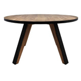 Ervaar de perfecte combinatie van natuurlijke schoonheid en duurzaamheid met de Ronde Eettafel Milano, vervaardigd uit hoogwaardig acaciahout en metaal, compleet met warme vlamtekeningen.