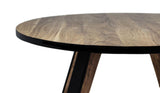 Table à manger ronde Milano - ø140x76 - Naturel/noir - Bois d'acacia/métal