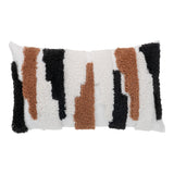 David - coussin - marron/noir/blanc - polyester et coton - 30x50 cm