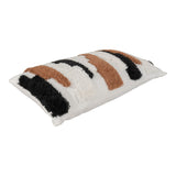 David - coussin - marron/noir/blanc - polyester et coton - 30x50 cm