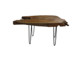 Salontafel - 90x55x55 - Naturel/zwart - Teak wortelhout/ijzer