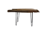 Salontafel - 90x55x55 - Naturel/zwart - Teak wortelhout/ijzer