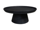 Table basse Drum - 75x75x32 - Noir mat - Bois de manguier