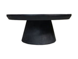 Table basse Drum - 75x75x32 - Noir mat - Bois de manguier
