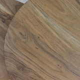 Voeg stijlvolle allure toe aan jouw woonkamer met deze prachtige tafels van acaciahout en ijzer.