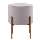 Bram - Hocker - Rosa - Samt - Ø 32 H 38 cm