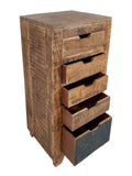 Michael - Commode à bords festonnés - bois naturel - manguier massif - 40x92 cm