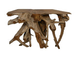 Sidetable 2 tinten - 125x40x70 - Naturel/gebleekt - Teak