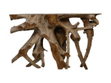 Sidetable 2 tinten - 125x40x70 - Naturel/gebleekt - Teak