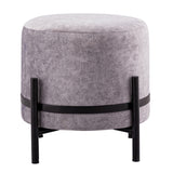 Luuk - Sitzhocker - zwart - wildleder-optik - Ø 35 H 37 cm