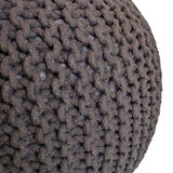 Mia - Sitzhocker Pouf SET 2 - Grobstrick - Gerecycled katoen - Ø 55 cm H 37 cm