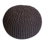 Eva - Sitzhocker Pouf SET 2 - grob gestrickt - 100 % recycelte Baumwolle - Ø 55 cm H 37 cm