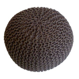 Eva - Sitzhocker Pouf SET 2 - grob gestrickt - 100 % recycelte Baumwolle - Ø 55 cm H 37 cm