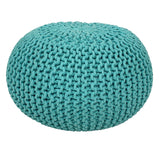 Mia - Sitzhocker Pouf SET 2 - mint - 100% gerecycled katoen - Ø 55 cm H 37 cm