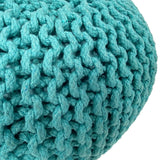 Mia - Sitzhocker Pouf SET 2 - mint - 100% gerecycled katoen - Ø 55 cm H 37 cm