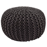 David - Sitzhocker Pouf SET 2 - grijs & zimt - gerecycled katoen - Ø 55 cm H 37 cm