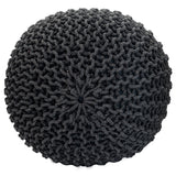 David - Sitzhocker Pouf SET 2 - grijs & zimt - gerecycled katoen - Ø 55 cm H 37 cm