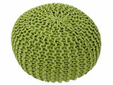 Sara - Sitzhocker Pouf SET 2 - beige & neon - 100% gerecycled katoen - Ø 55 cm H 37 cm