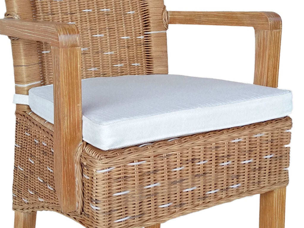 Olivia - coussin d'assise - blanc - ardoise - spécialement pour chaises avec accoudoirs