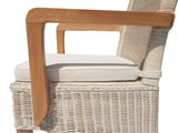 Olivia - coussin d'assise - blanc - ardoise - spécialement pour chaises avec accoudoirs