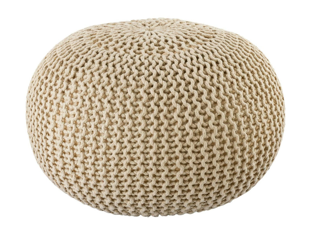 David - Sitzpouf - Creme - 100 % recycelter Kunststoff - Ø55cm