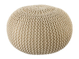 David - Sitzpouf - Creme - 100 % recycelter Kunststoff - Ø55cm