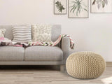 David - Sitzpouf - Creme - 100 % recycelter Kunststoff - Ø55cm