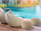 David - Sitzpouf - Creme - 100 % recycelter Kunststoff - Ø55cm
