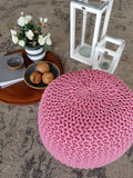 Charlotte - zitpoef - roze - gerecycled kunststof - Ø 55cm