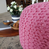 Charlotte - zitpoef - roze - gerecycled kunststof - Ø 55cm