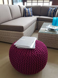 Robert - zitpouf - bordeaux - gerecycled plastic - Ø 55cm