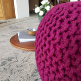 Robert - zitpouf - bordeaux - gerecycled plastic - Ø 55cm
