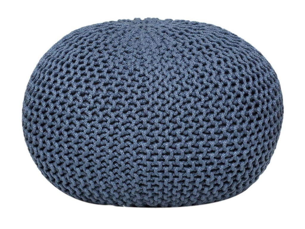 Julia - Sitzpouf - gebreid - gerecycled kunststof - Ø 55cm