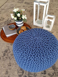 Julia - Sitzpouf - gebreid - gerecycled kunststof - Ø 55cm